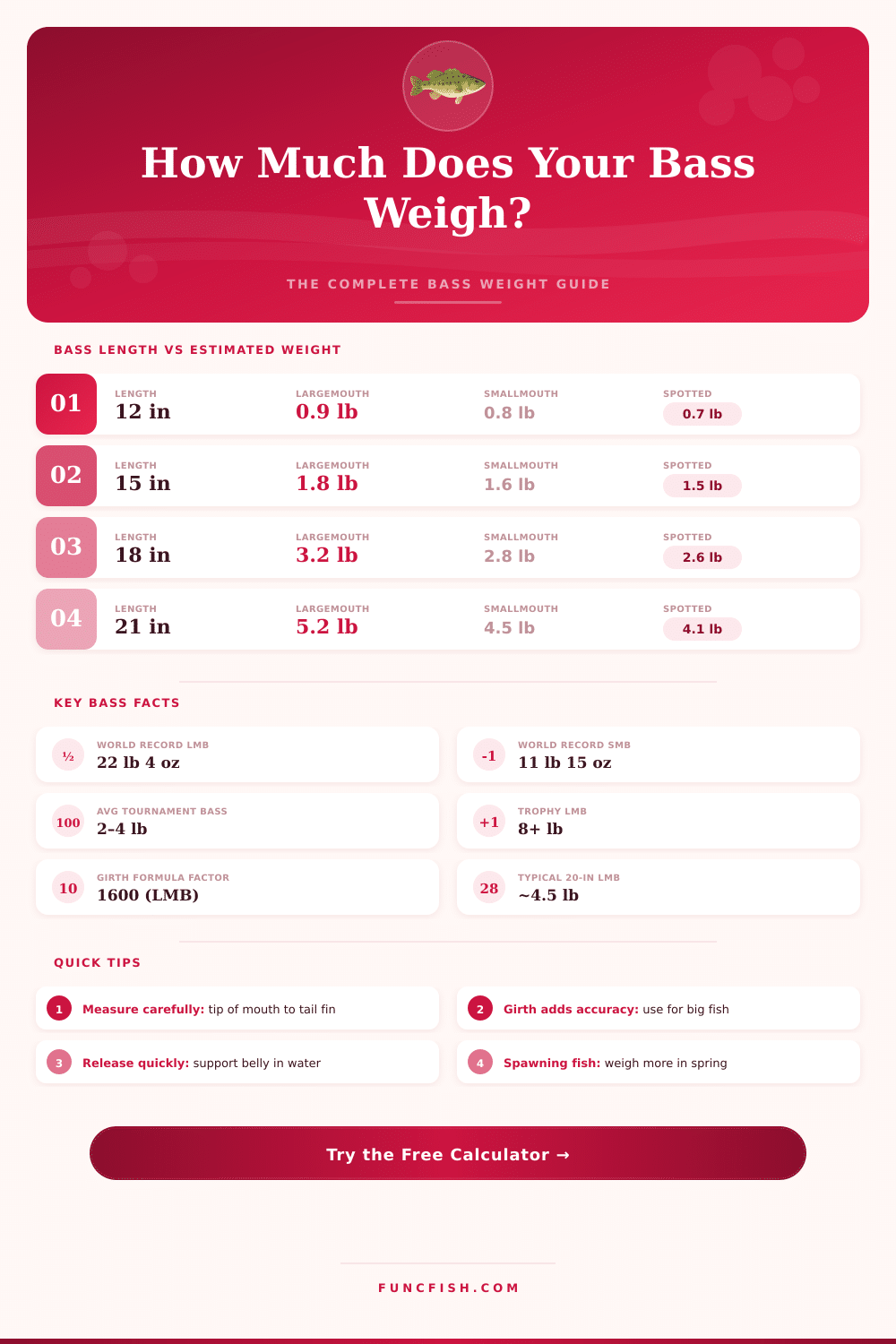 Bass Length to Weight Calculator – Estimate Your Catch Fast