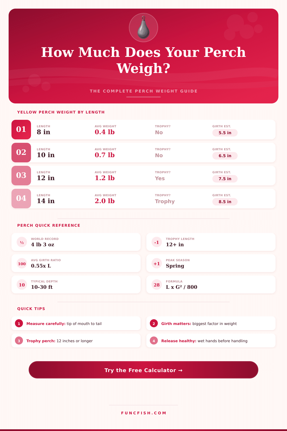 Perch Weight Calculator: Estimate Your Catch by Length