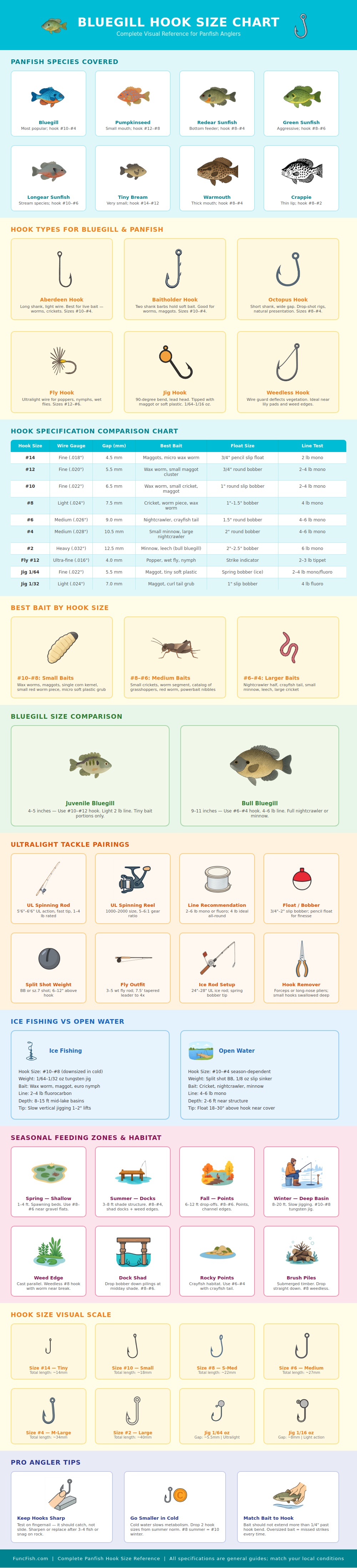 Bluegill Hook Size Chart