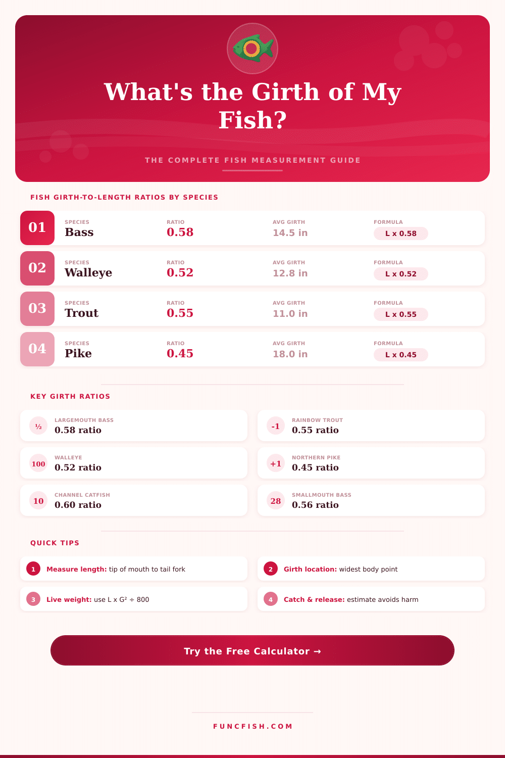 Fish Girth from Length Estimator: Calculate Weight Fast