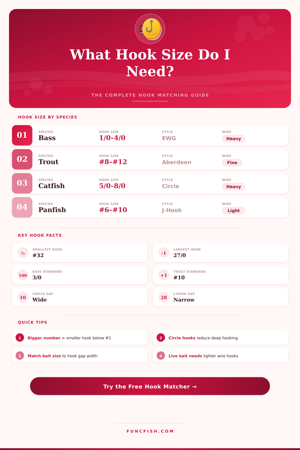 Fish Hook Size Matcher: Find the Right Hook Fast