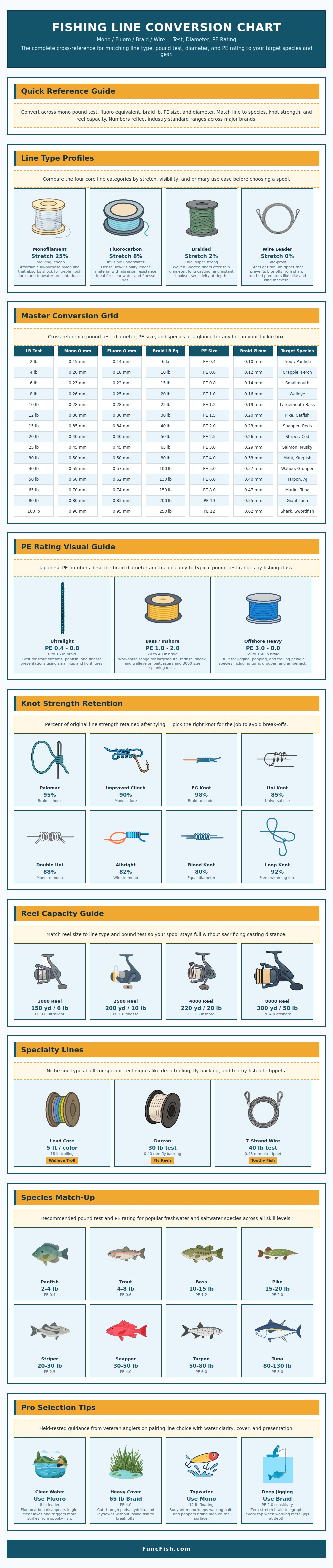 Fishing Line Conversion Chart