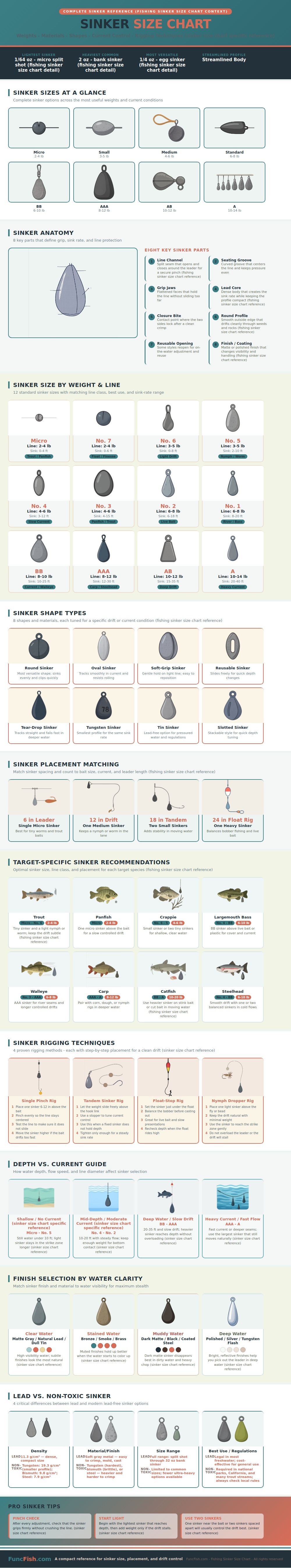Fishing Sinker Size Chart