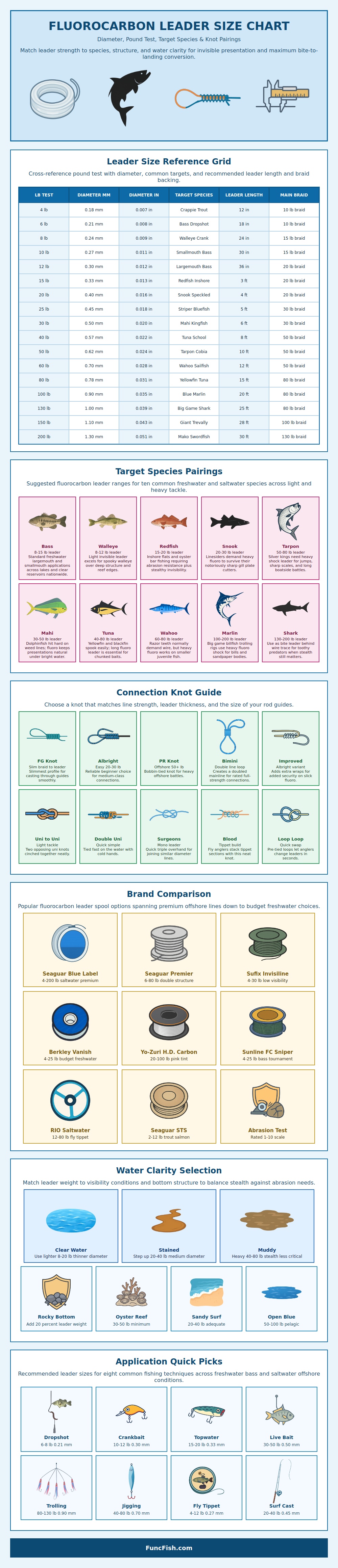 Fluorocarbon Leader Size Chart