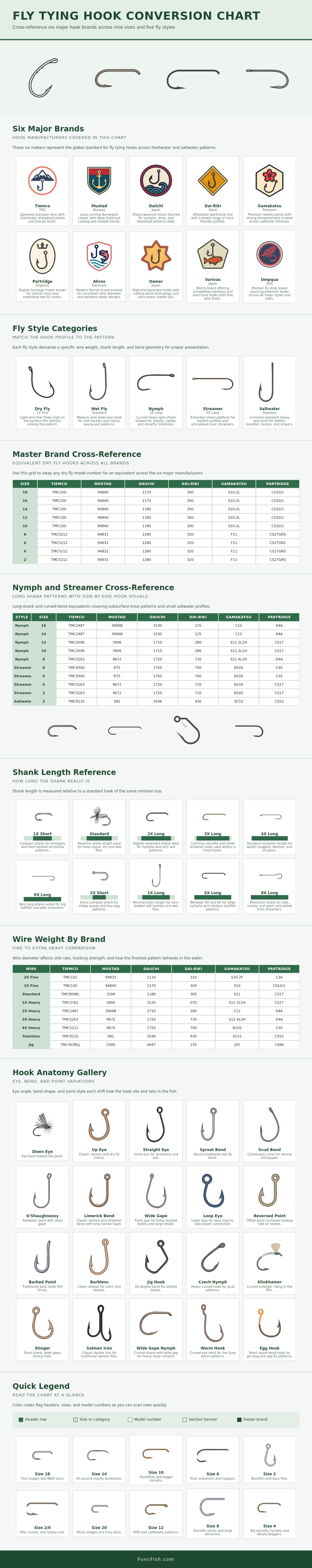 Fly Tying Hook Conversion Chart