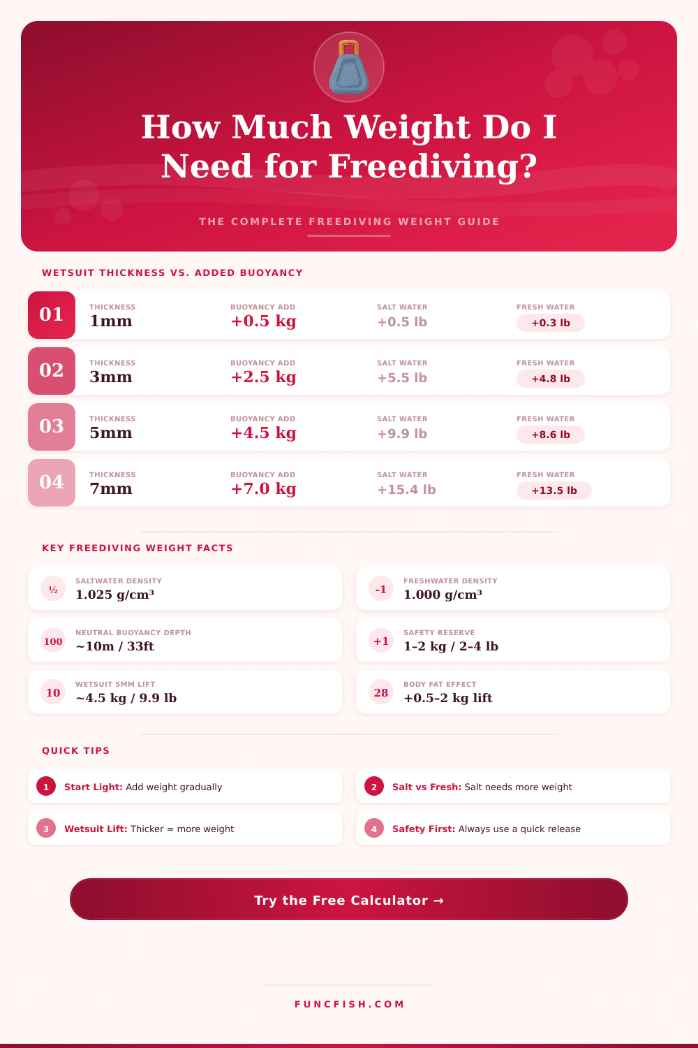 Freediving Weight Calculator: How Much Weight Do I Need?