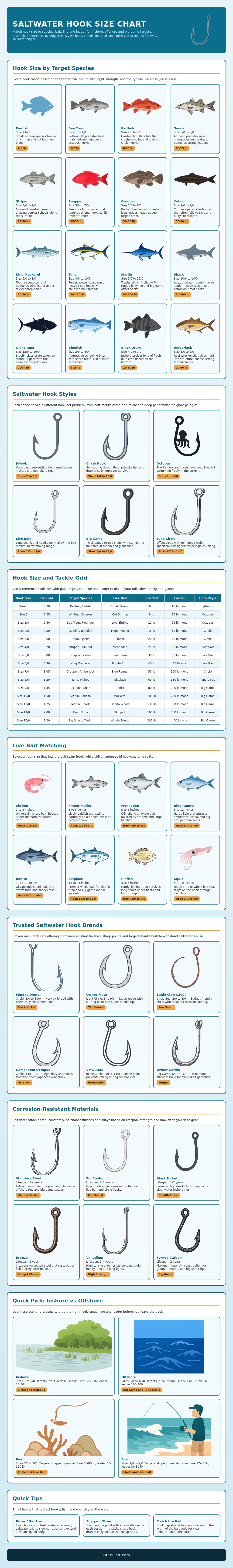 Saltwater Hook Size Chart