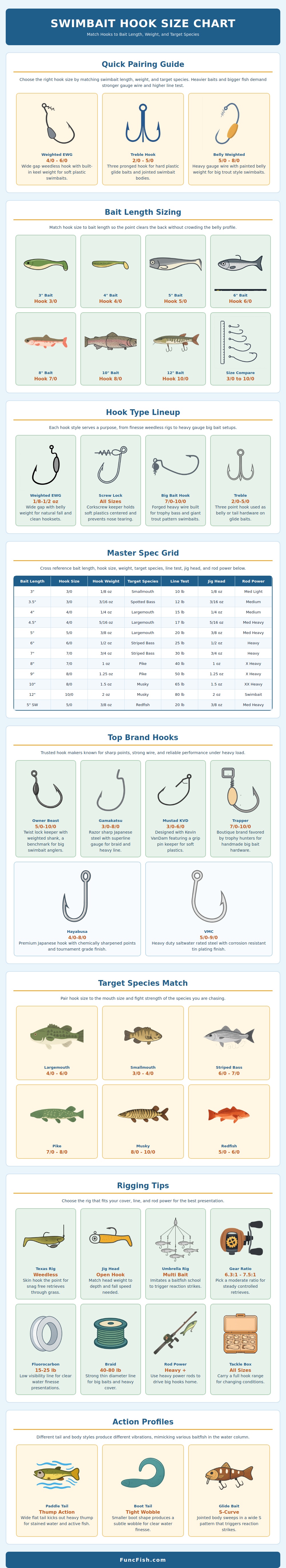 Swimbait Hook Size Chart