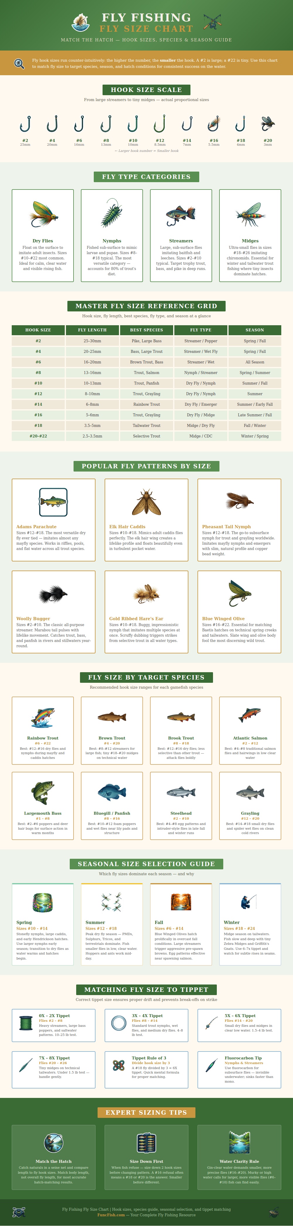Fly Fishing Fly Size Chart