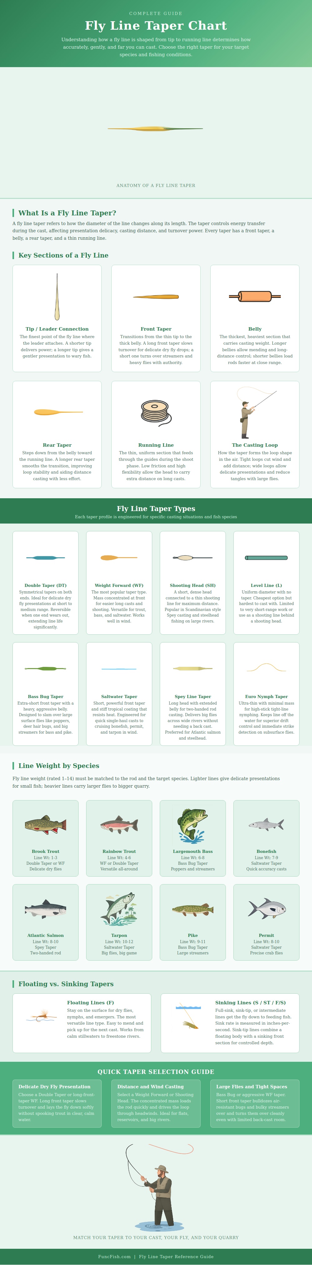 Fly Line Taper Chart - FuncFish