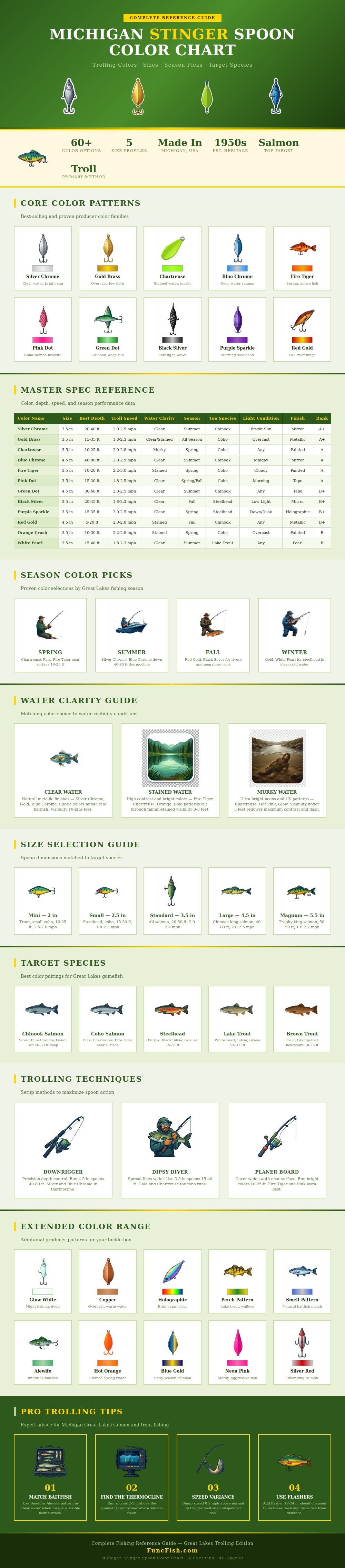 Michigan Stinger Spoon Color Chart