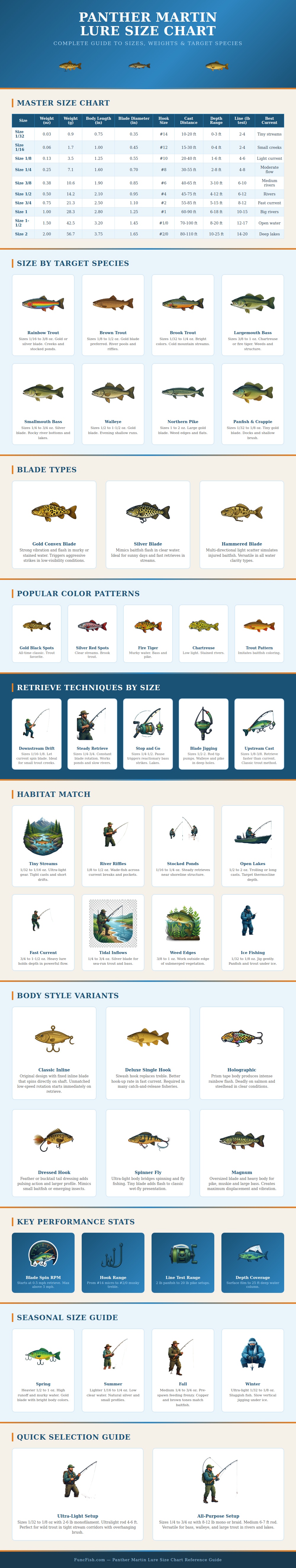 Panther Martin Lure Size Chart