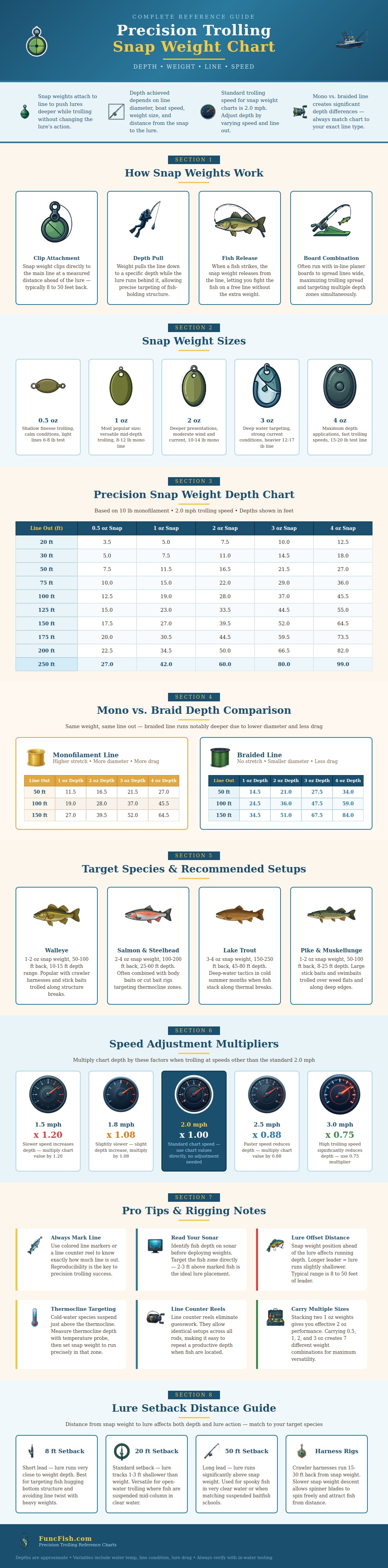 Precision Trolling Snap Weight Chart