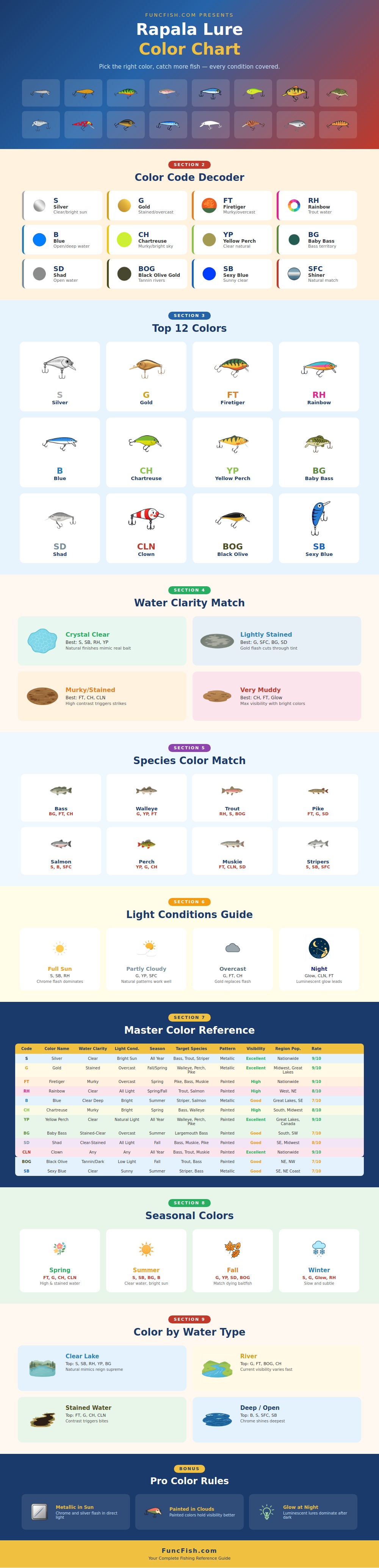 Rapala Lure Color Chart
