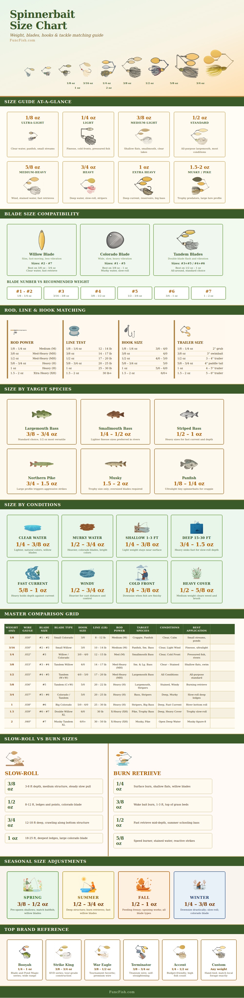 Spinnerbait Size Chart