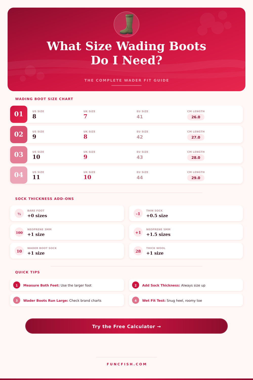Wading Boot Size Calculator – Find Your Perfect Fit