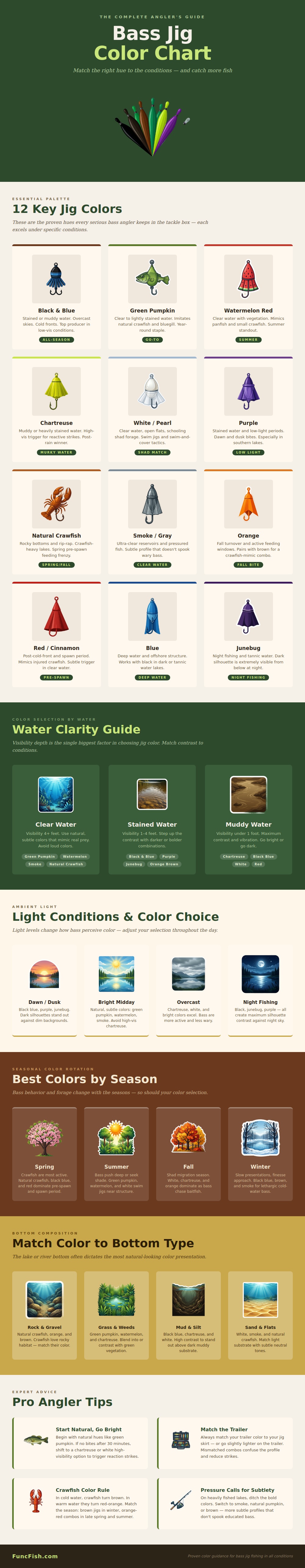 Bass Jig Color Chart