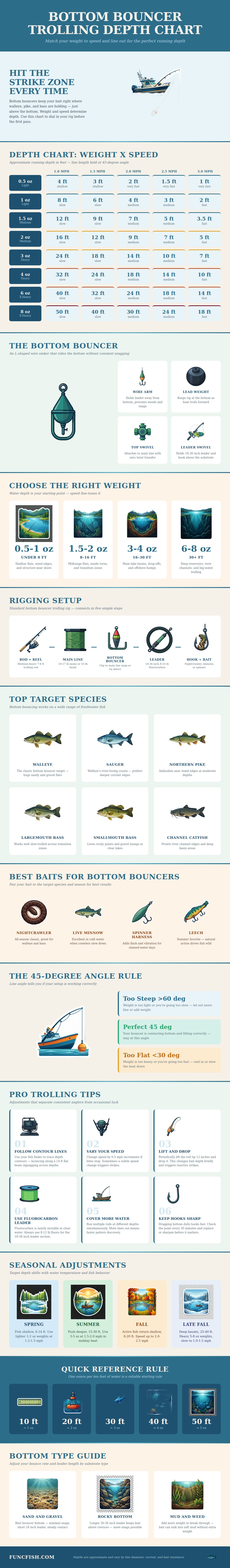 Bottom Bouncer Trolling Depth Chart