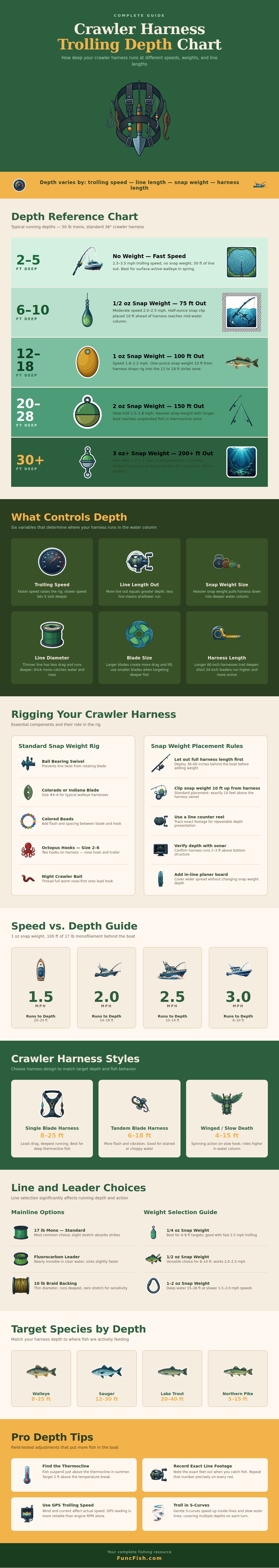 Crawler Harness Trolling Depth Chart