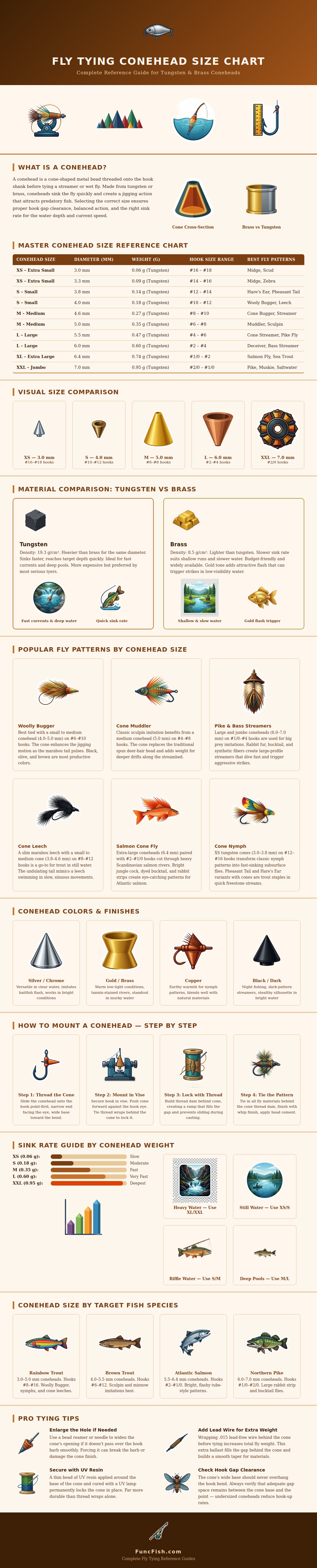 Fly Tying Conehead Size Chart