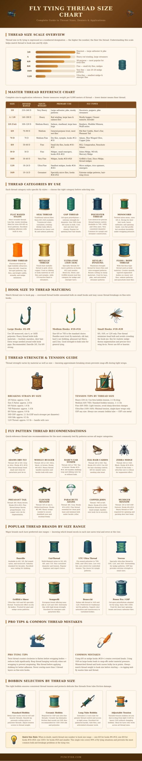 Denier Thread Chart Fly Tying Thread Size Chart - FuncFish
