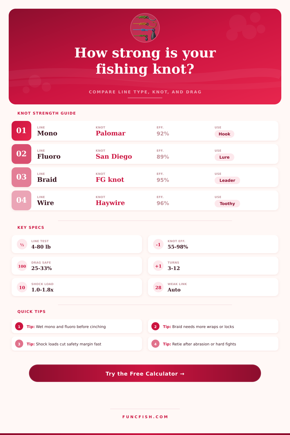Knot Strength by Line Type Calculator