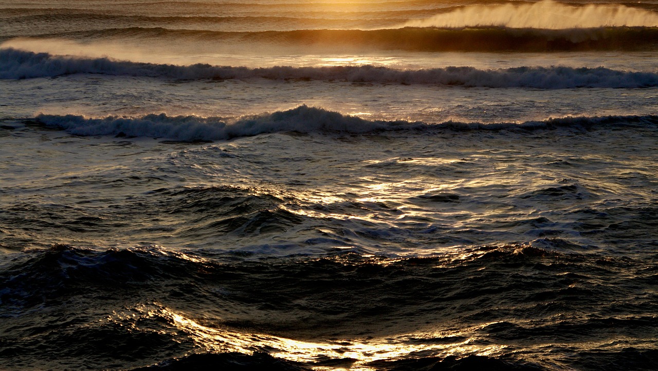 ocean tide sunset ocean tide sunset