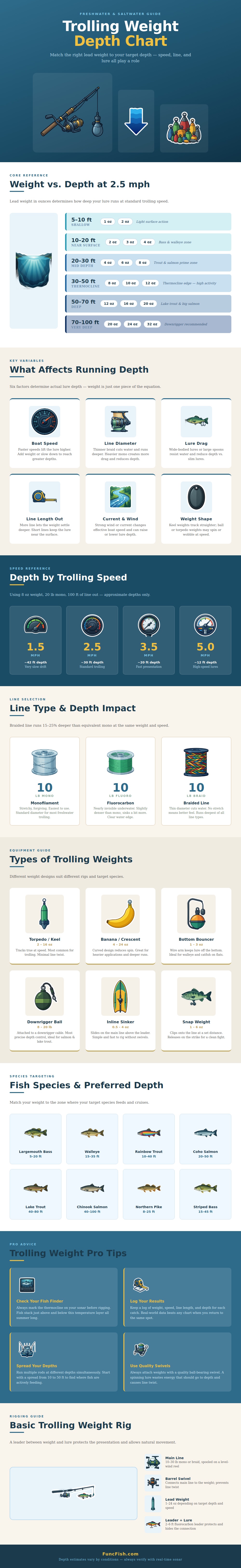 Trolling Weight Depth Chart