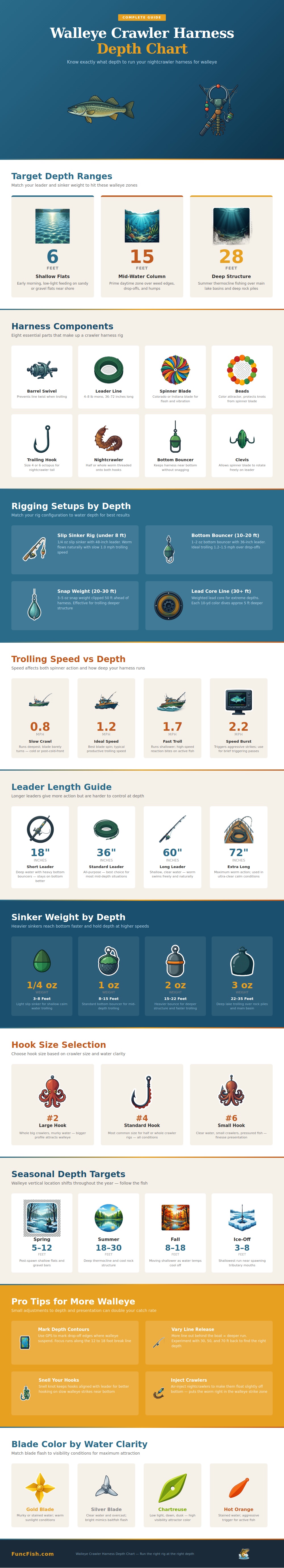 Walleye Crawler Harness Depth Chart