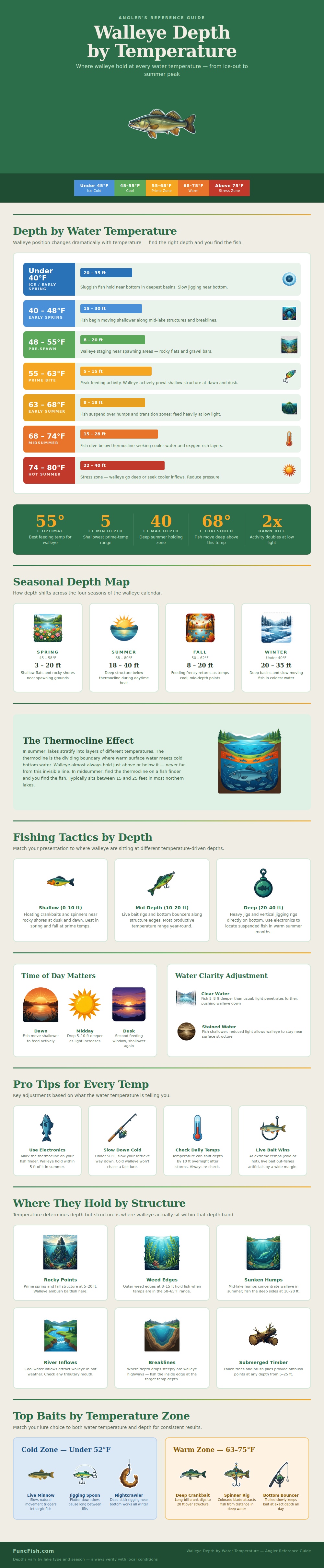 Walleye Depth By Temperature Chart