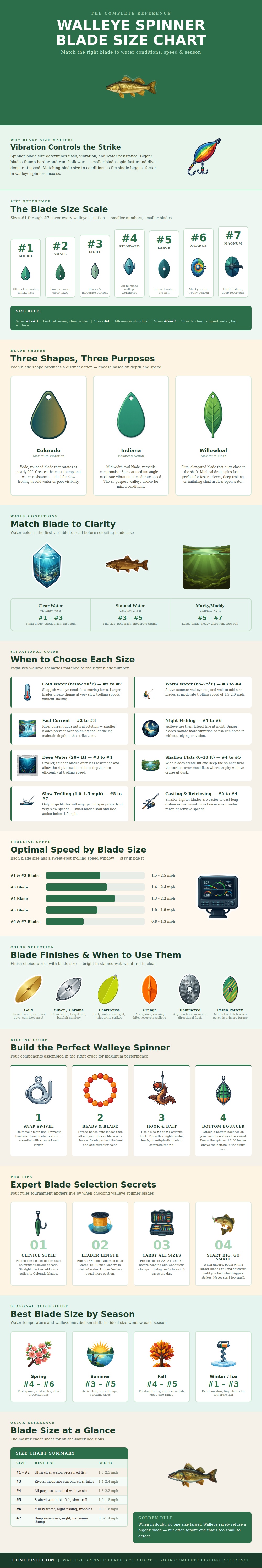 Walleye Spinner Blade Size Chart
