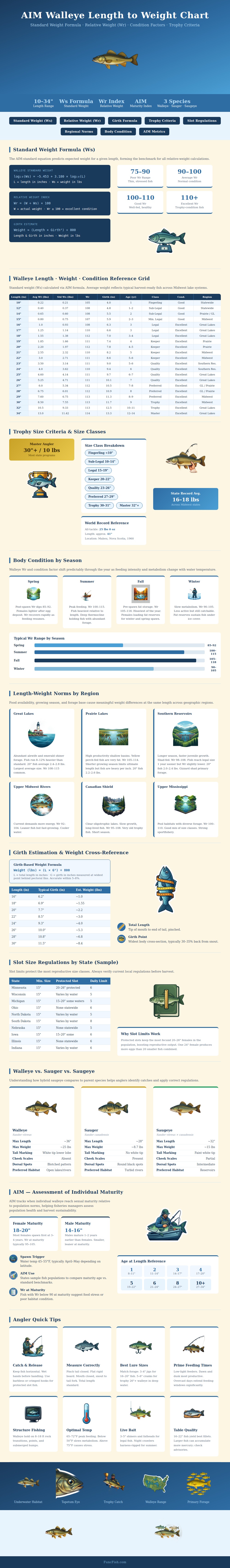 Aim Walleye Length To Weight Chart