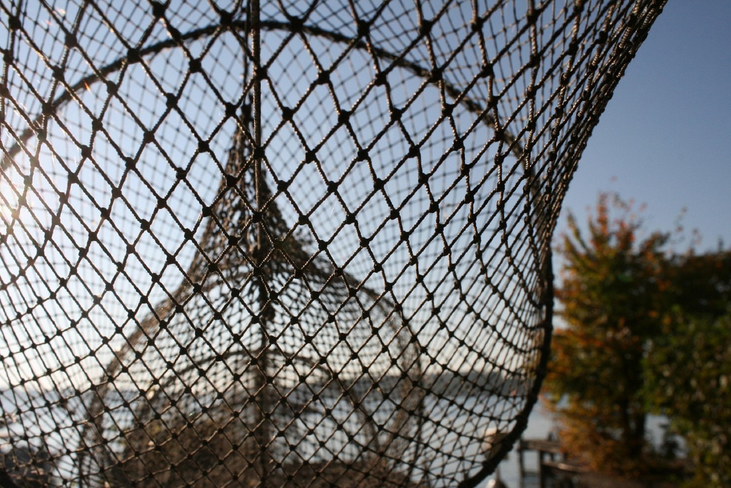 angler holding hoop net water angler holding hoop net water