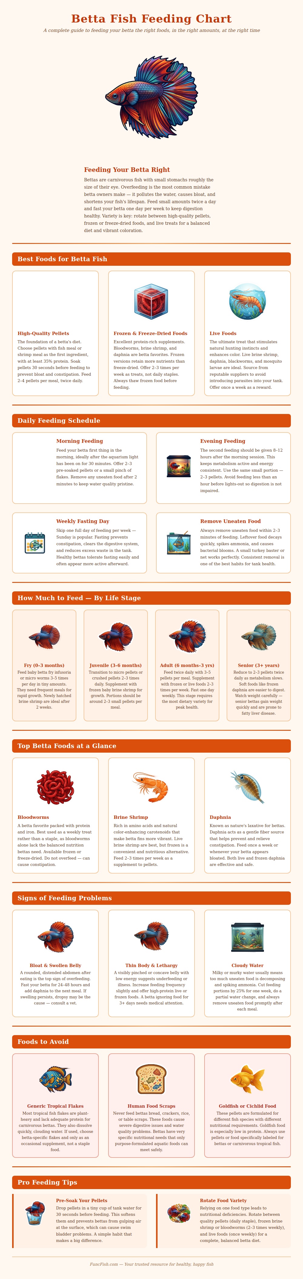 Betta Fish Feeding Chart