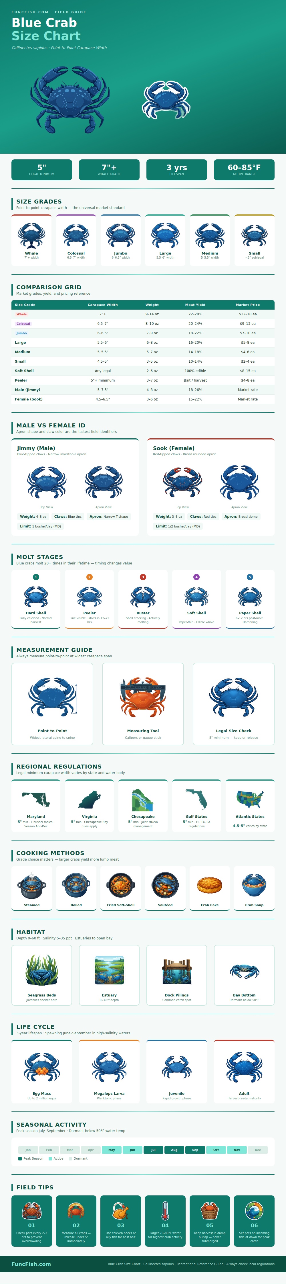 Blue Crab Size Chart