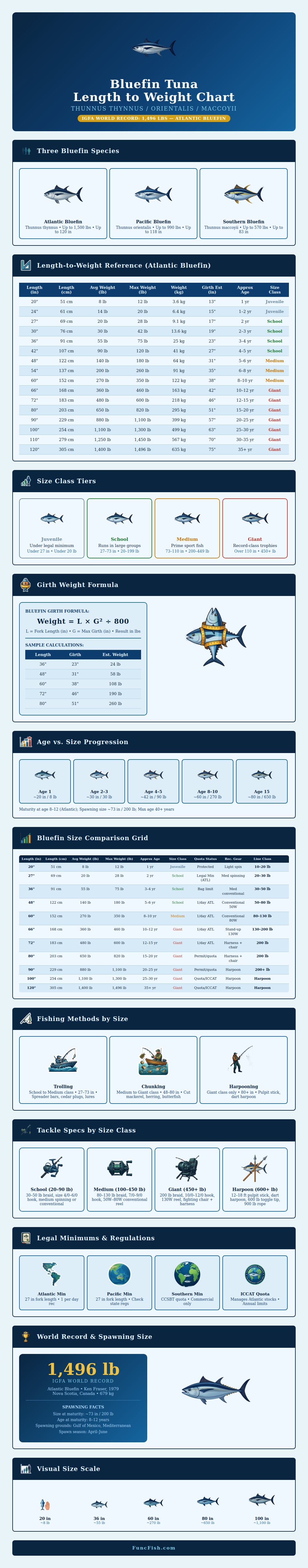 Bluefin Tuna Length To Weight Chart