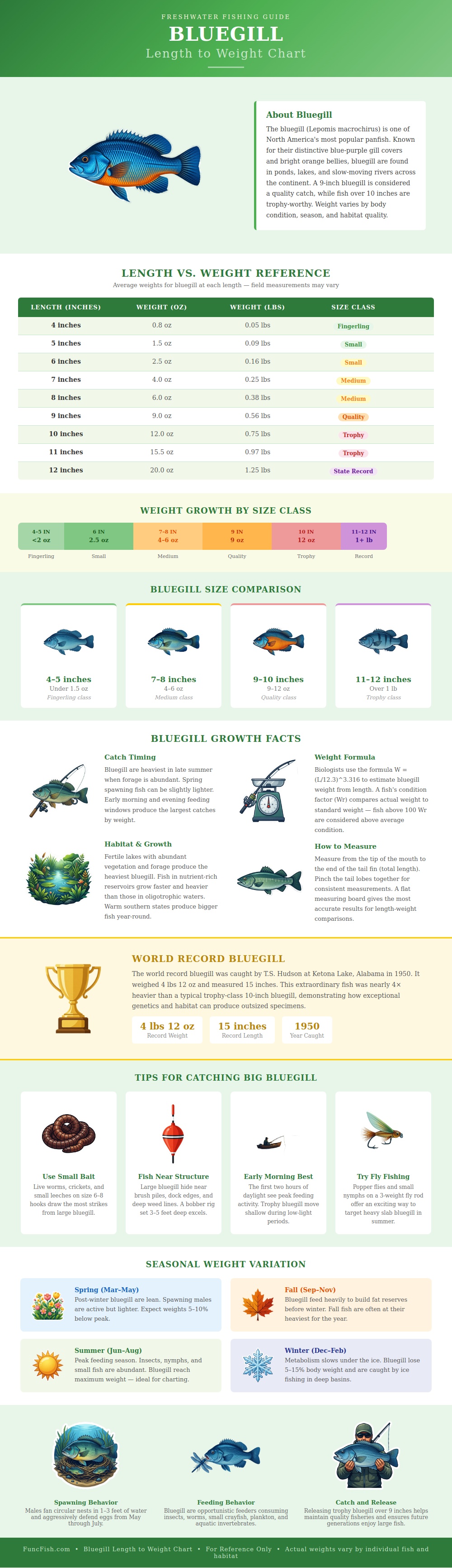 Bluegill Length To Weight Chart