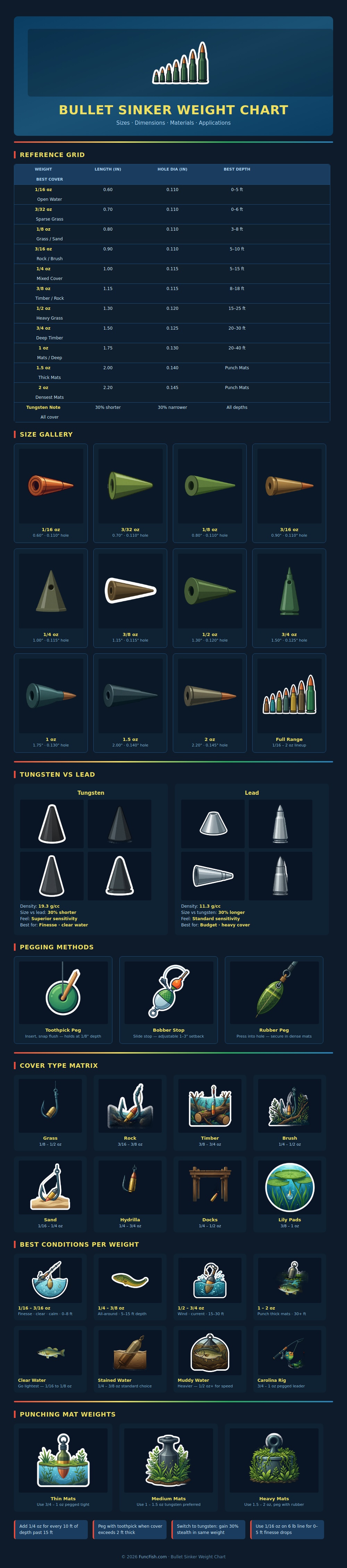 Bullet Sinker Weight Chart