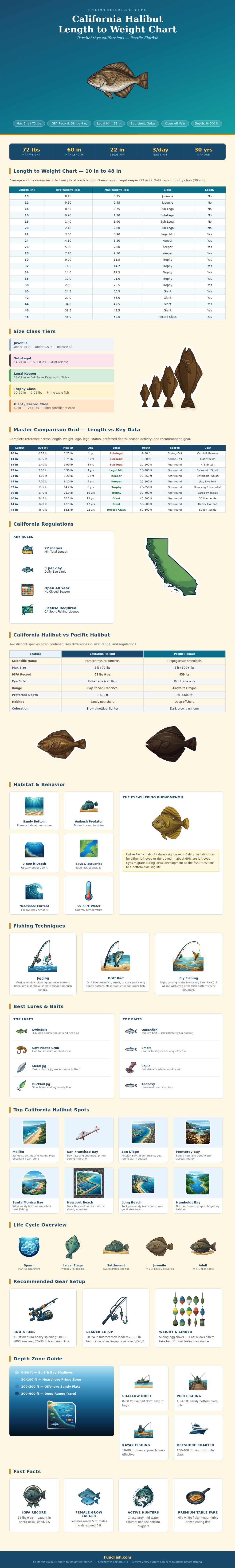 California Halibut Length To Weight Chart