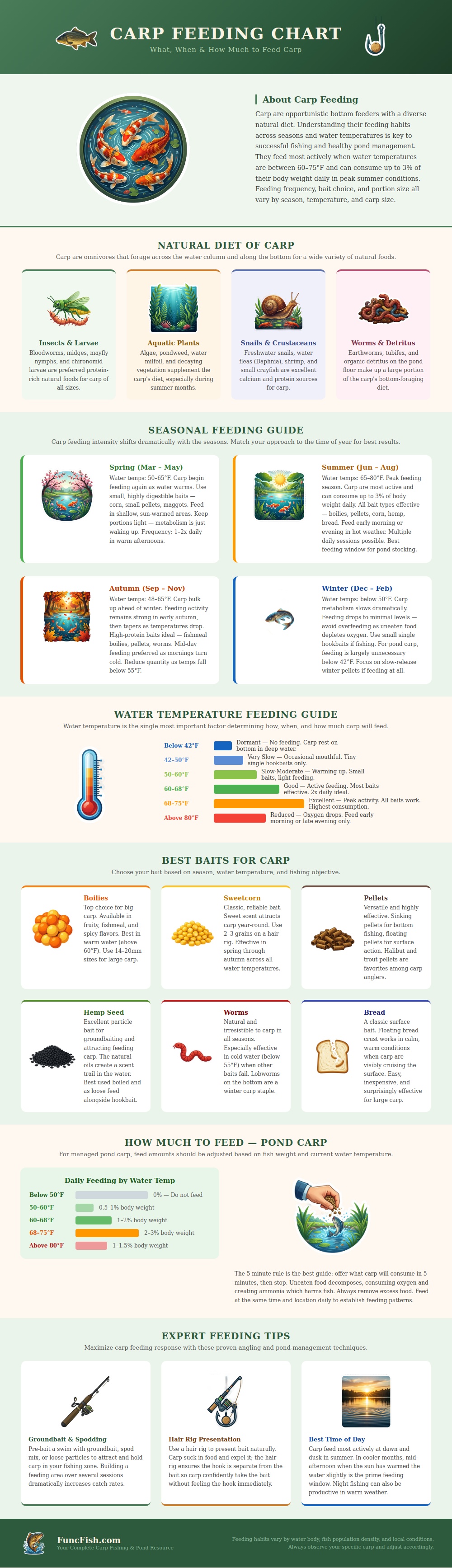 Carp Feeding Chart