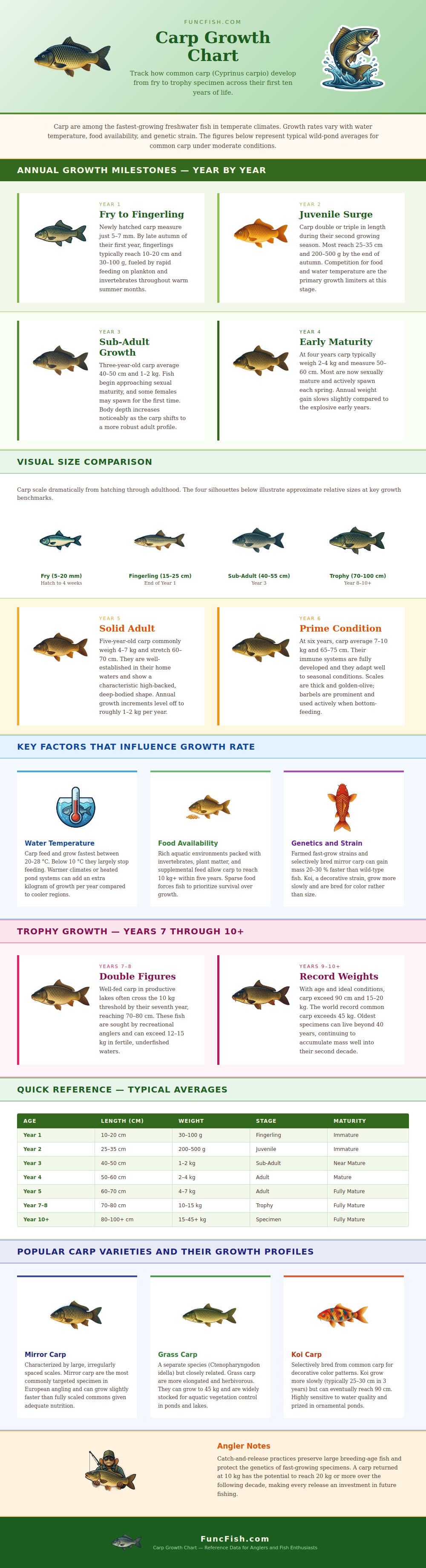 Carp Growth Chart