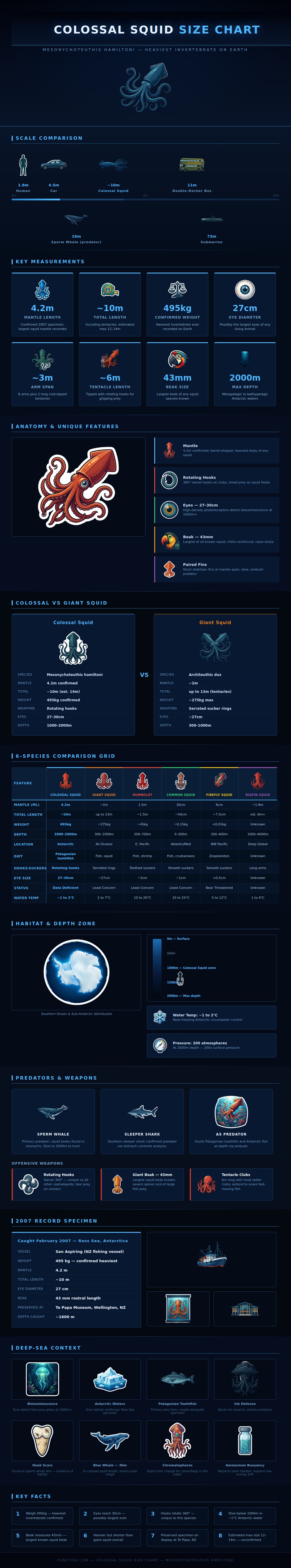 Colossal Squid Size Chart