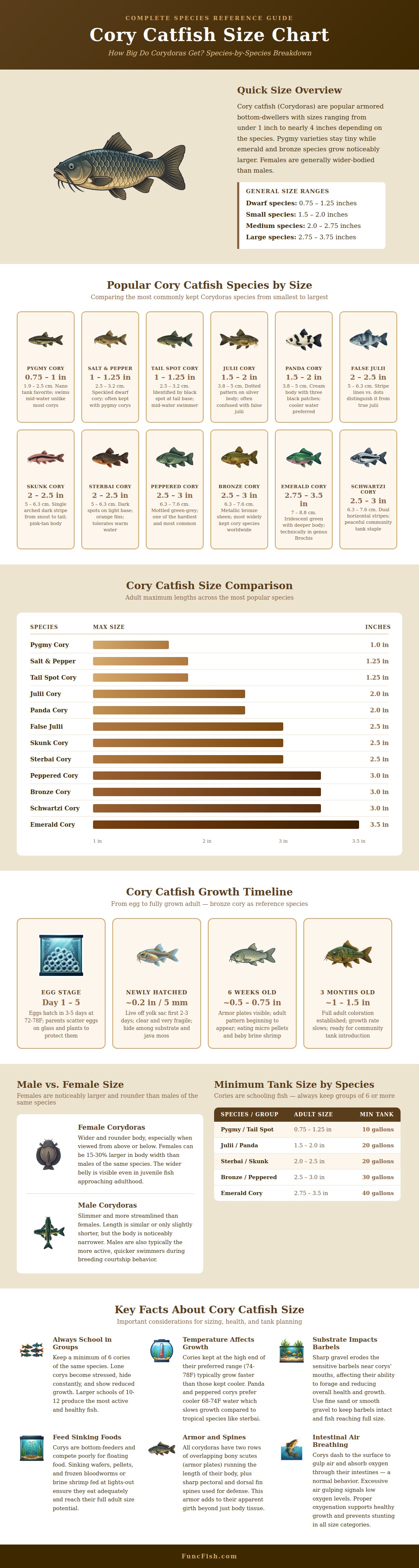 Cory Catfish Size Chart