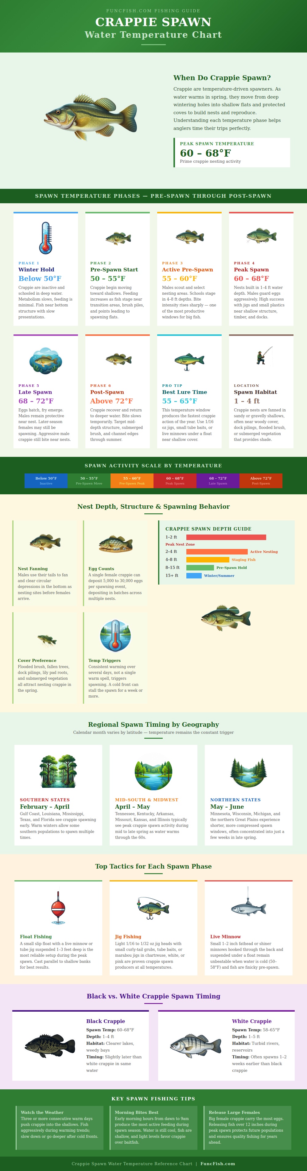 Crappie Spawn Water Temperature Chart