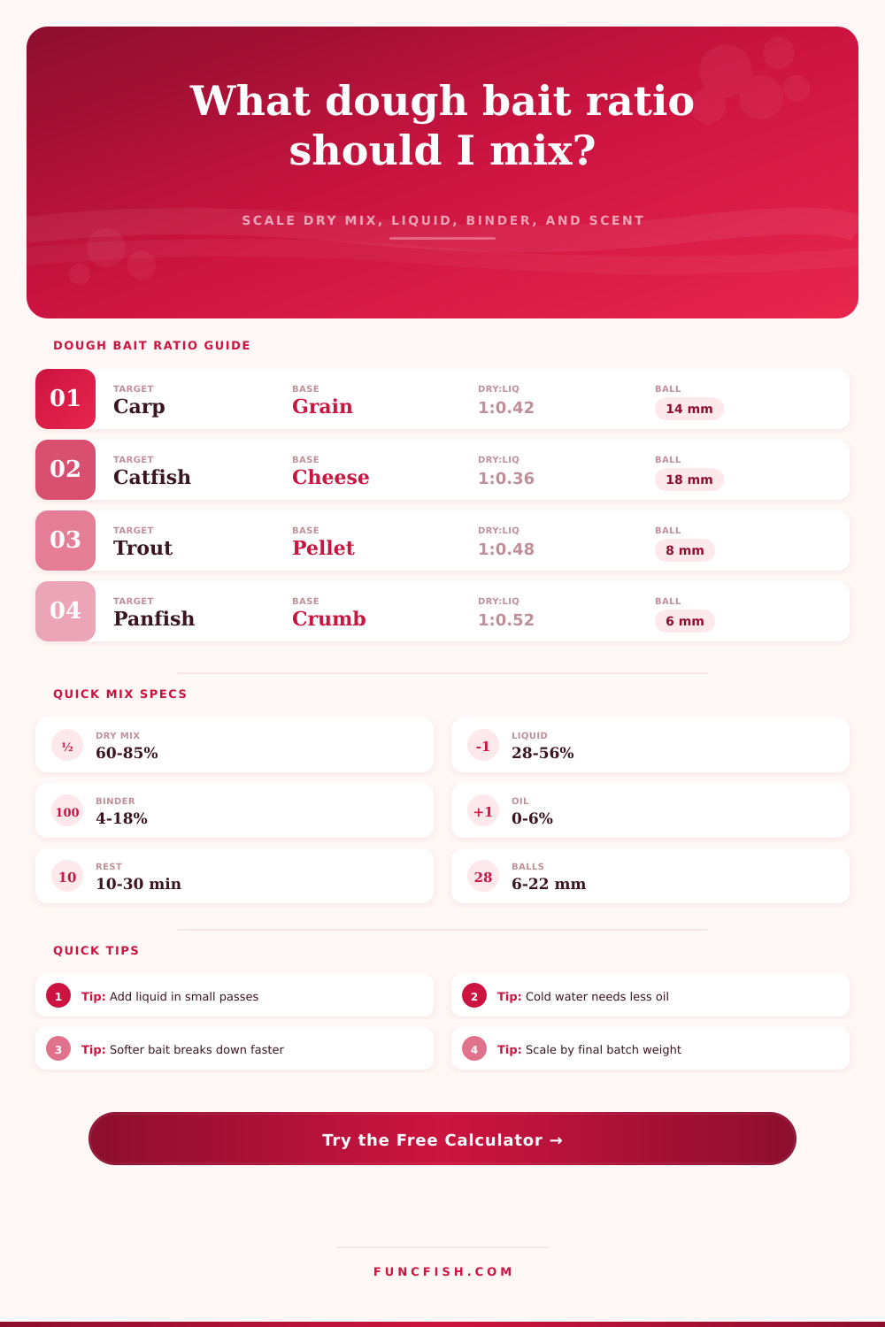 Dough Bait Ratio Calculator