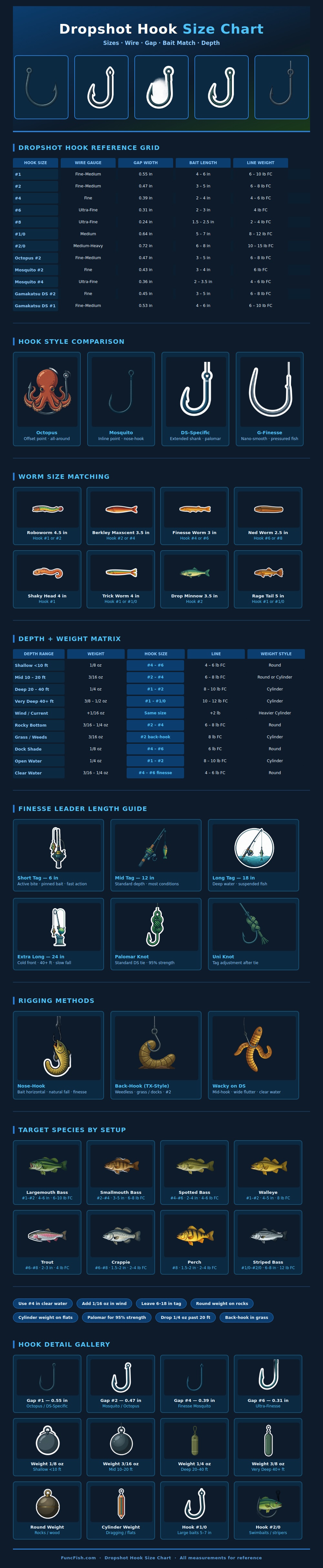Dropshot Hook Size Chart