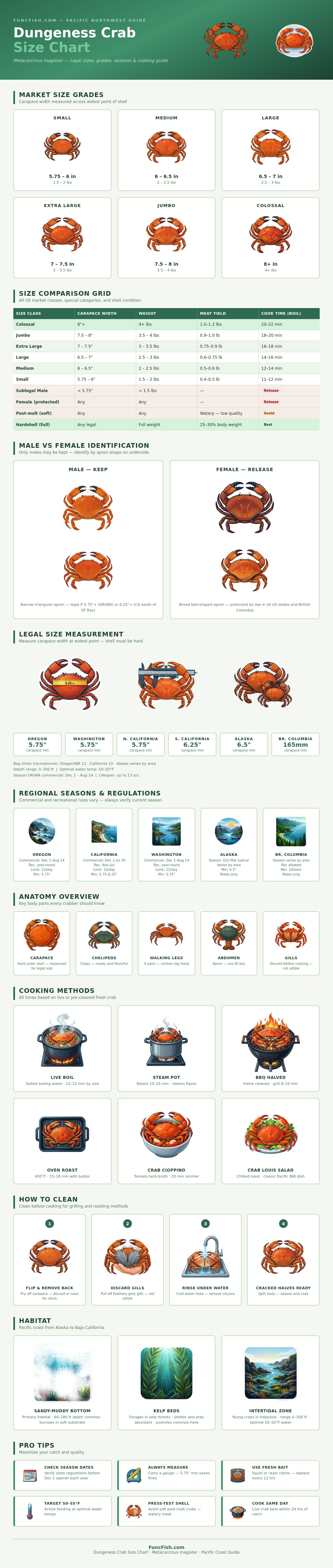 Dungeness Crab Size Chart