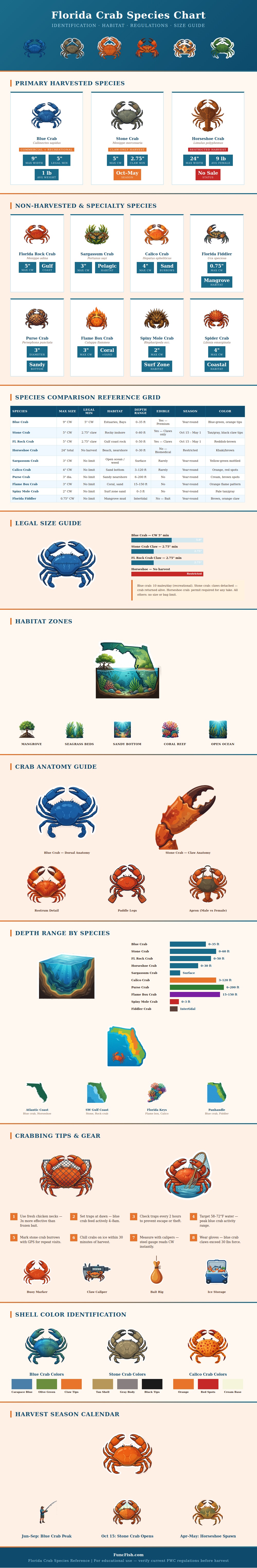 Florida Crab Species Chart