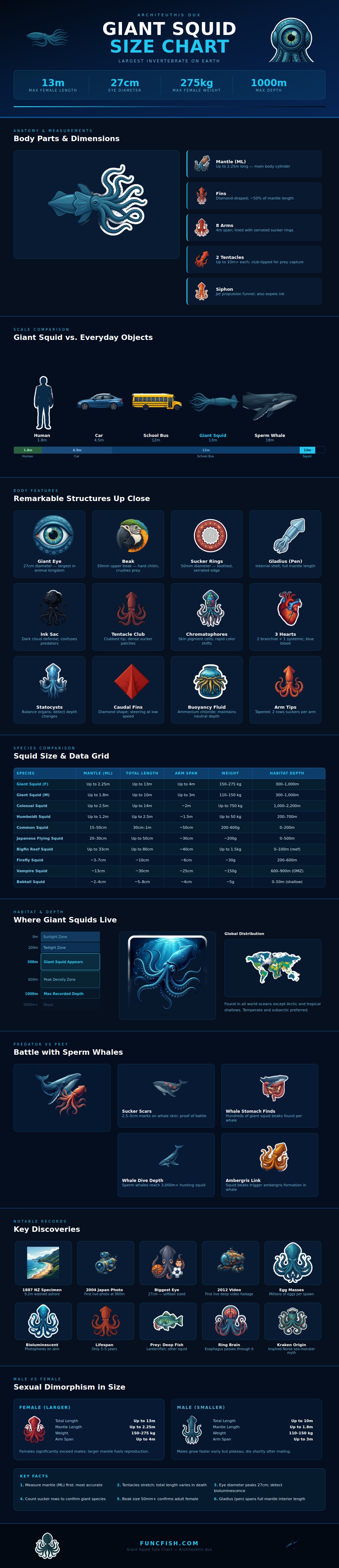 Giant Squid Size Chart