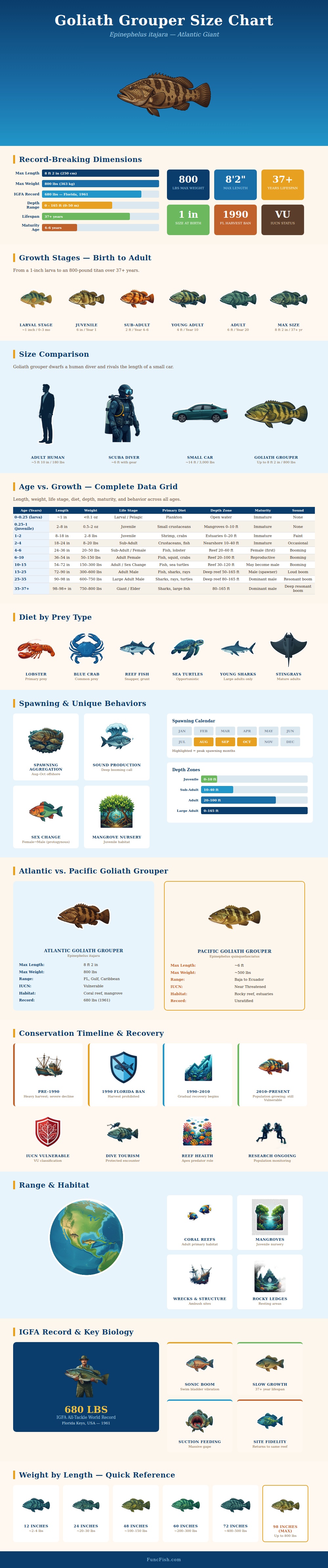 Goliath Grouper Size Chart